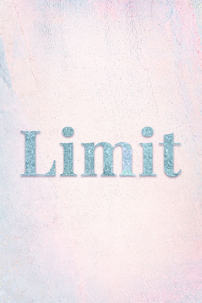 Limit light blue glitter font on a pastel background