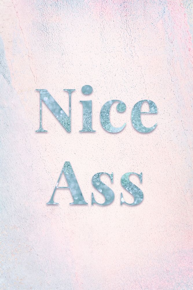 Nice ass light blue glitter font on a pastel background