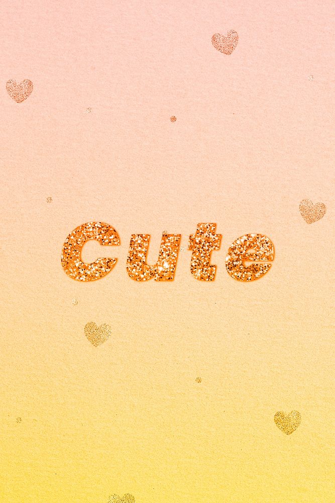 Cute gold glitter text effect