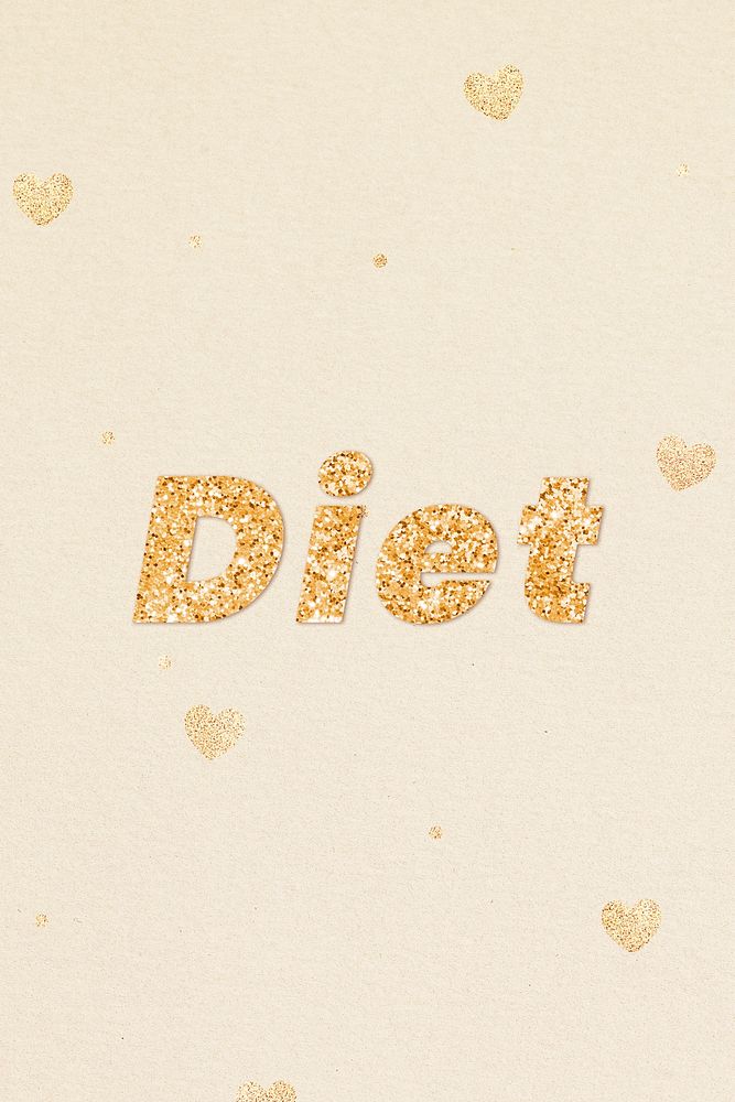 Glittery diet word typography font