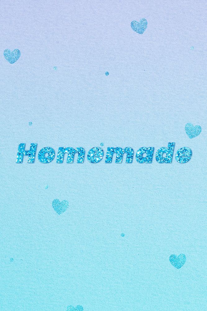Glittery homemade word lettering font