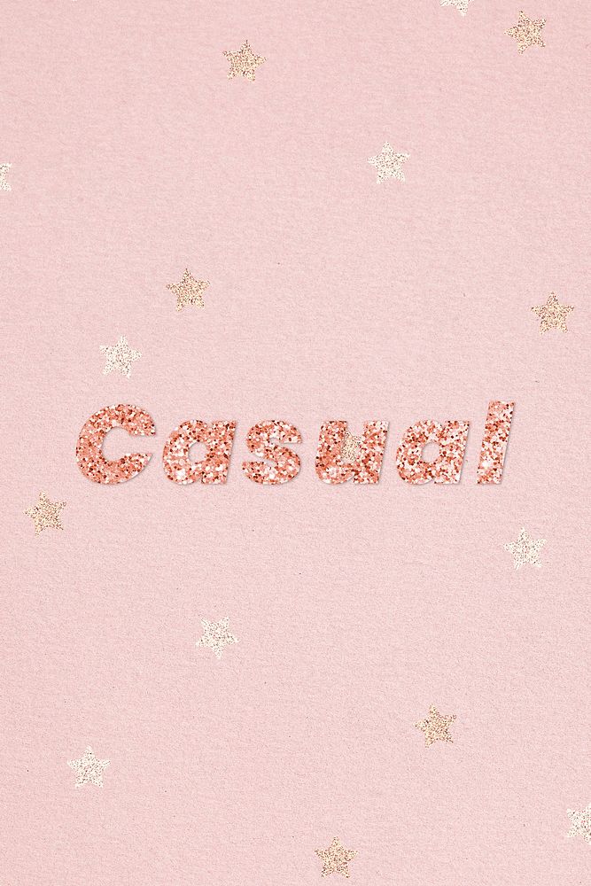 Glittery casual word on star patterned background