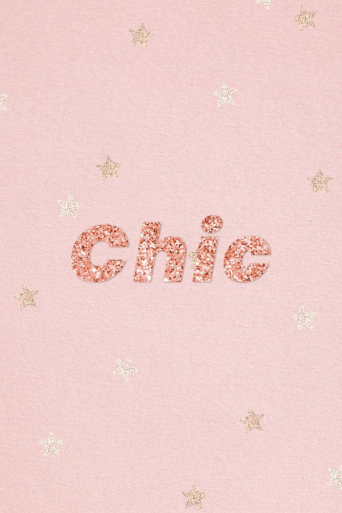 Glittery chic typography on star patterned background