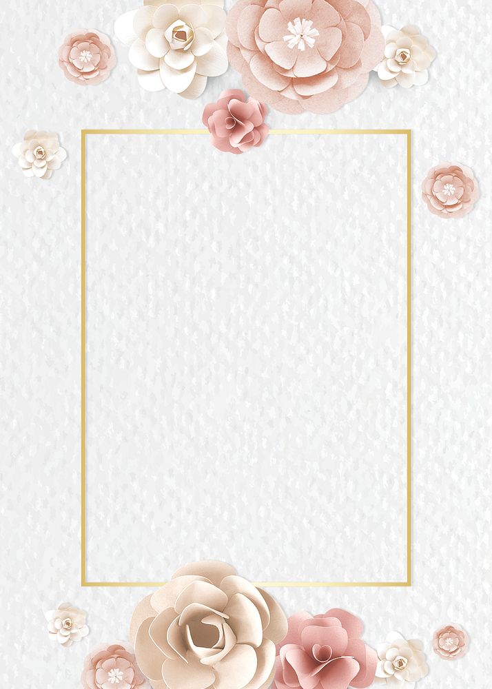 Rectangle frame flower psd paper craft design