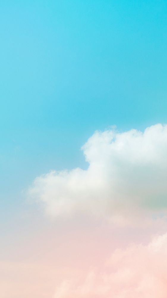 Aesthetic iPhone wallpaper, blue gradient sky with clouds background