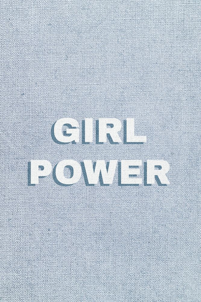 Girl power text shadow bold font typography