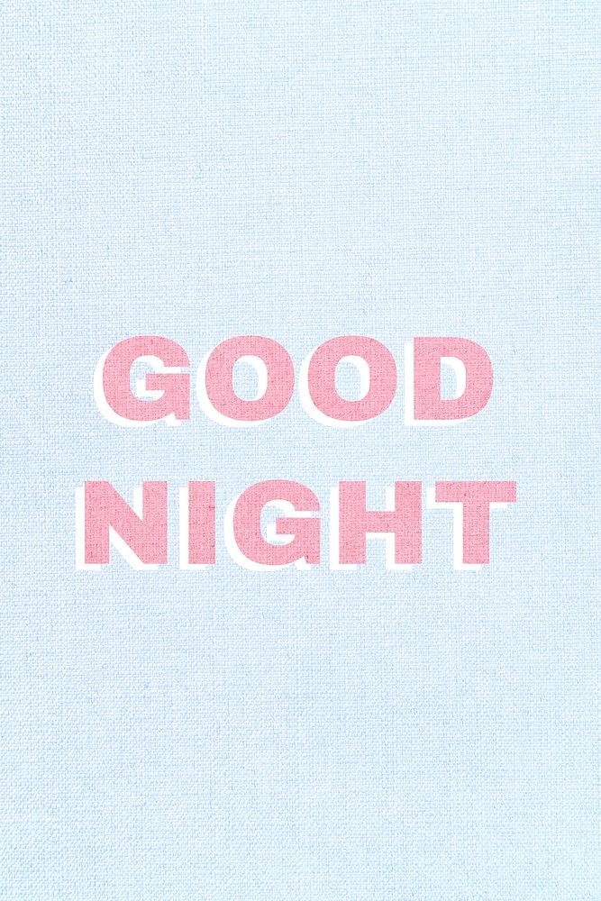 Bold good night word typography 