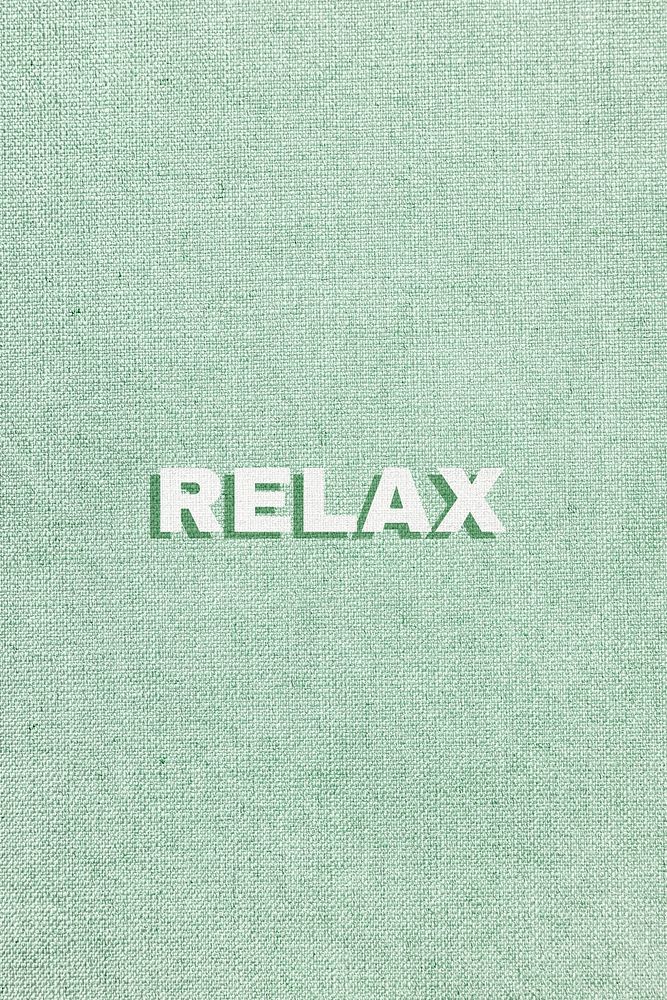 Relax word pastel fabric texture