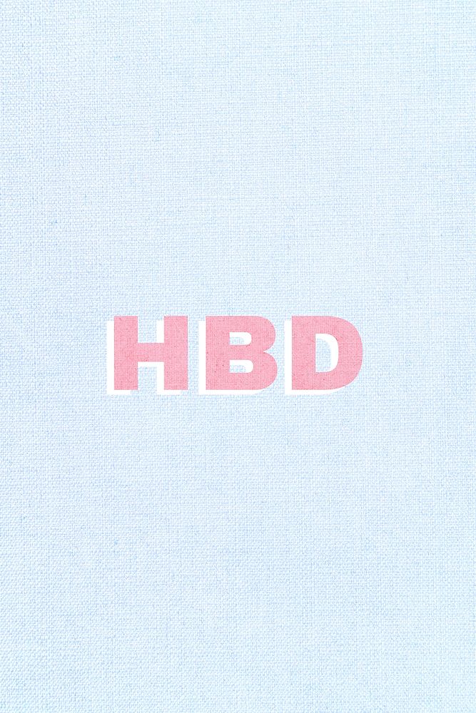 Pink HBD bold typography word