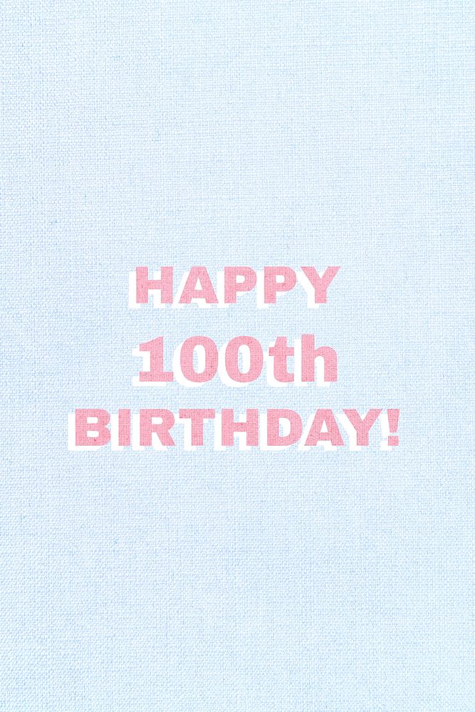 Text happy 100th birthday typography