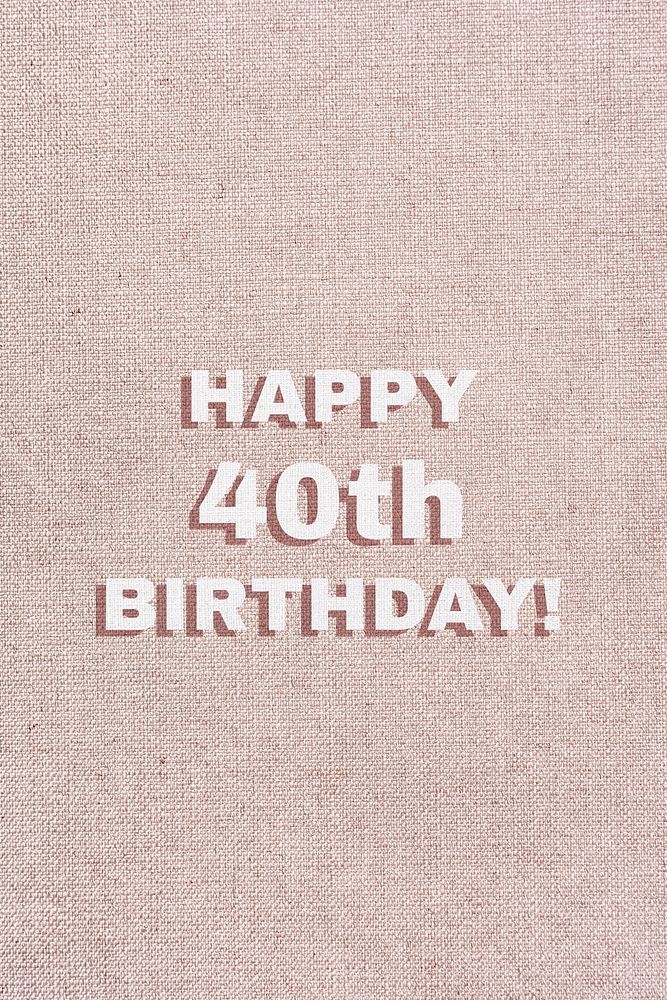 Happy 40th birthday typography text