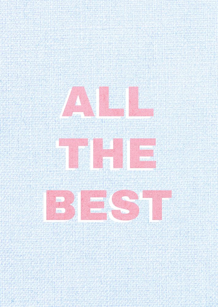 All the best message psd pink typography