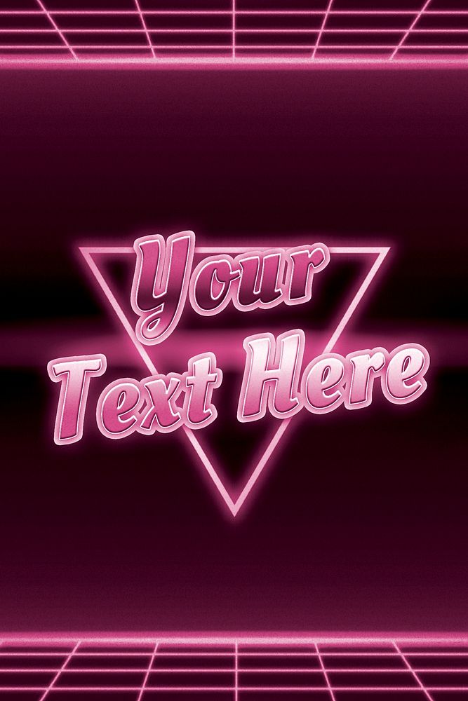 Neon your text here template typography