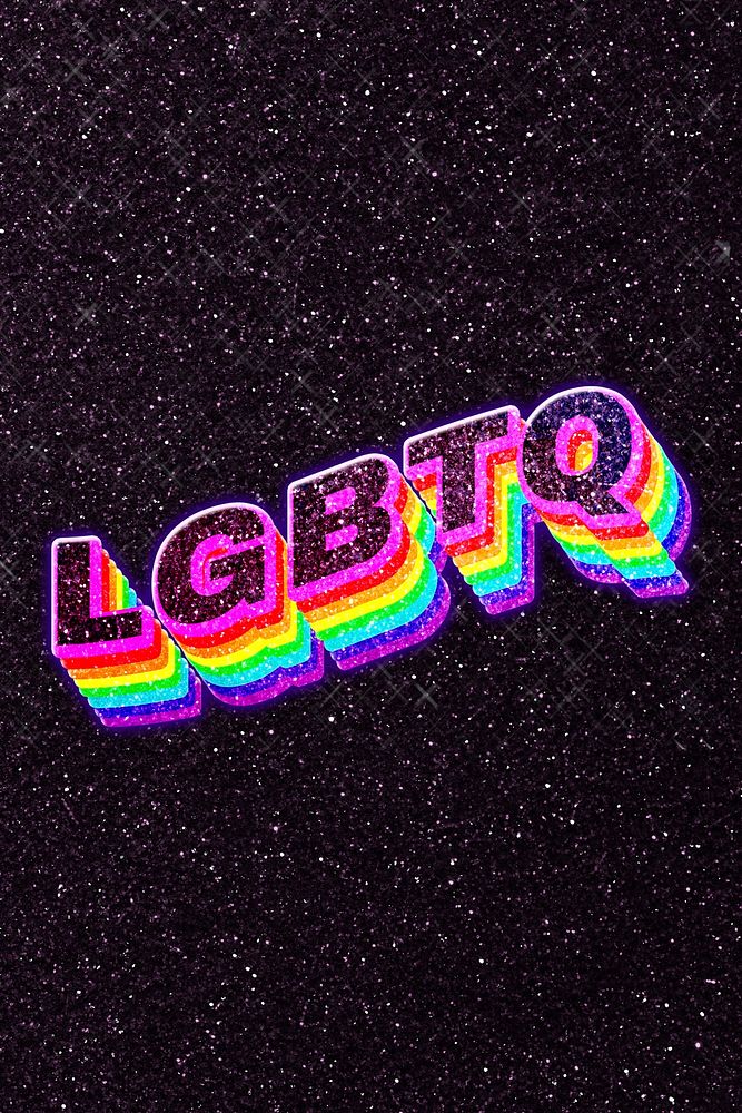 LGBT rainbow typography 3D text 