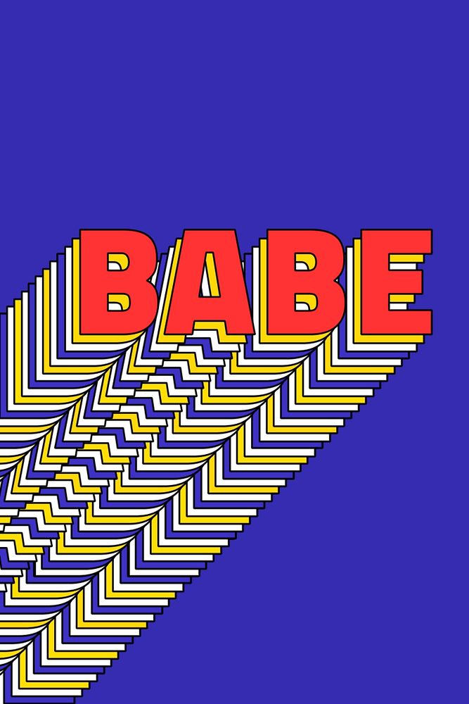 BABE layered word retro typography