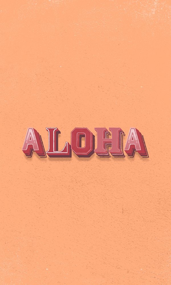 Retro text aloha word design