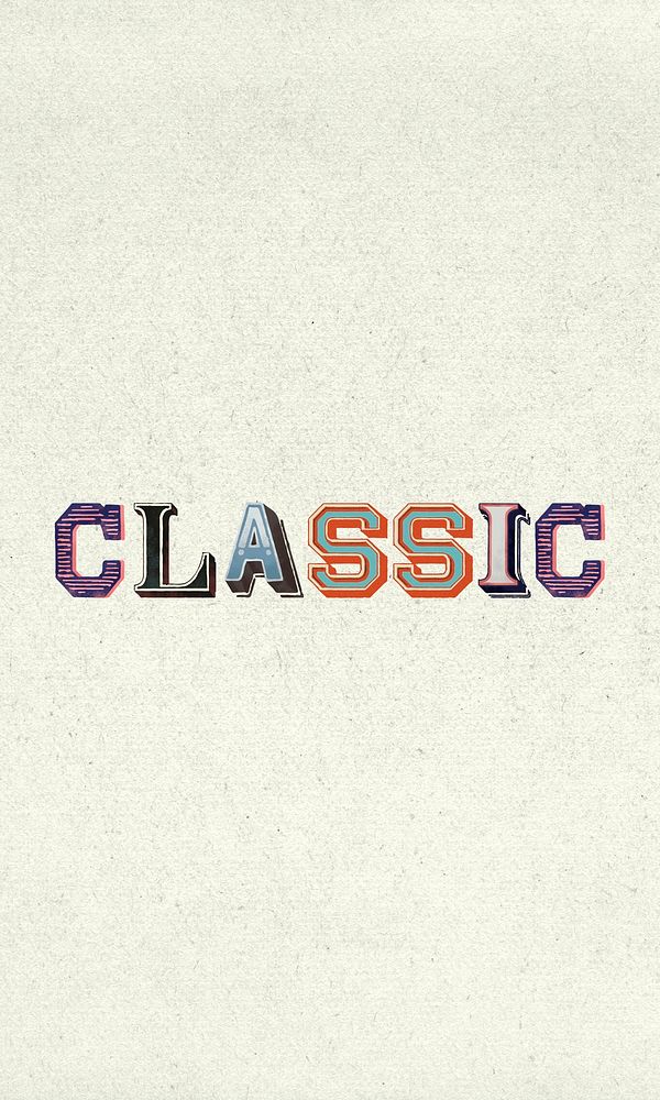 3D word classic vintage typography