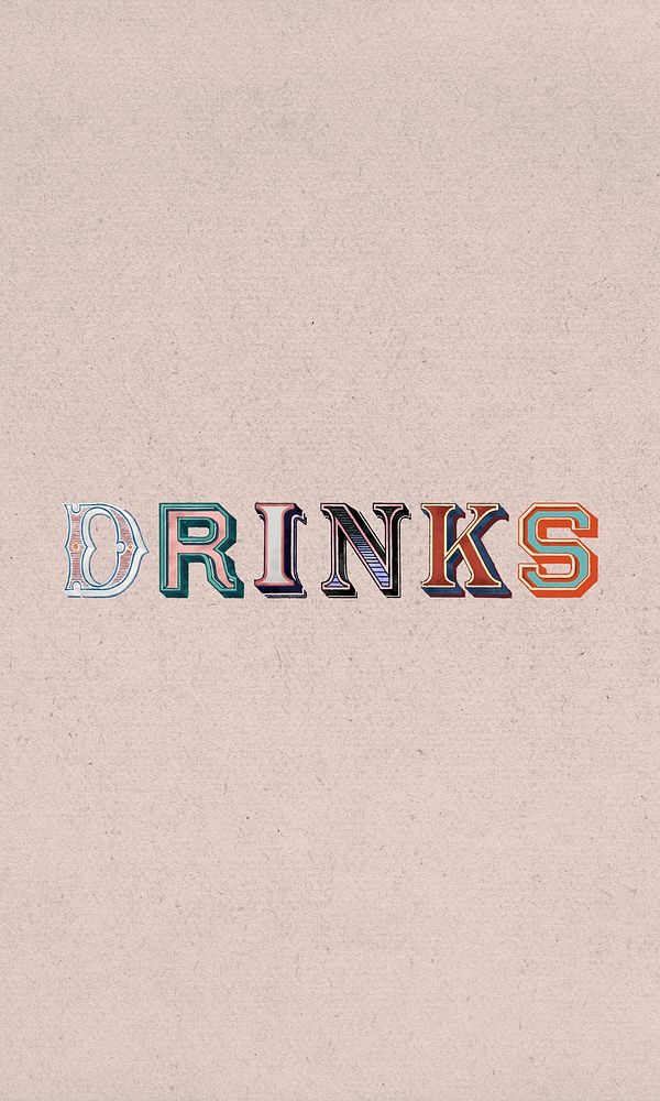 3D shadowed vintage beverage lettering