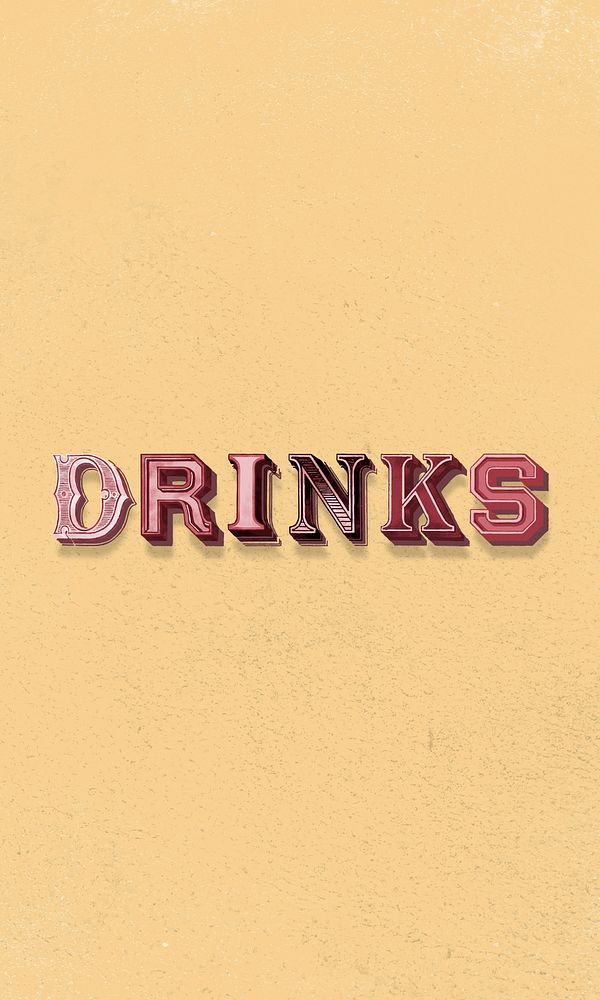 Retro text drinks word design