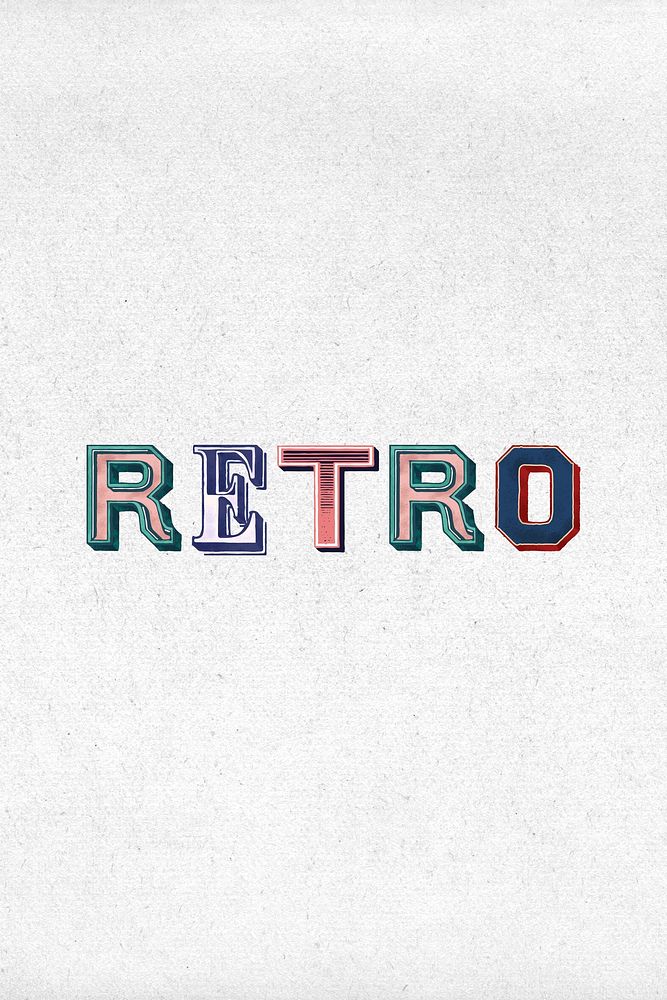 Retro word clipart vintage typography