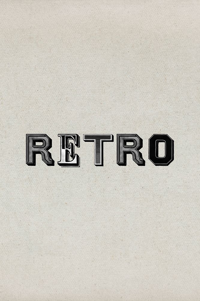 Retro word 3d vintage typography