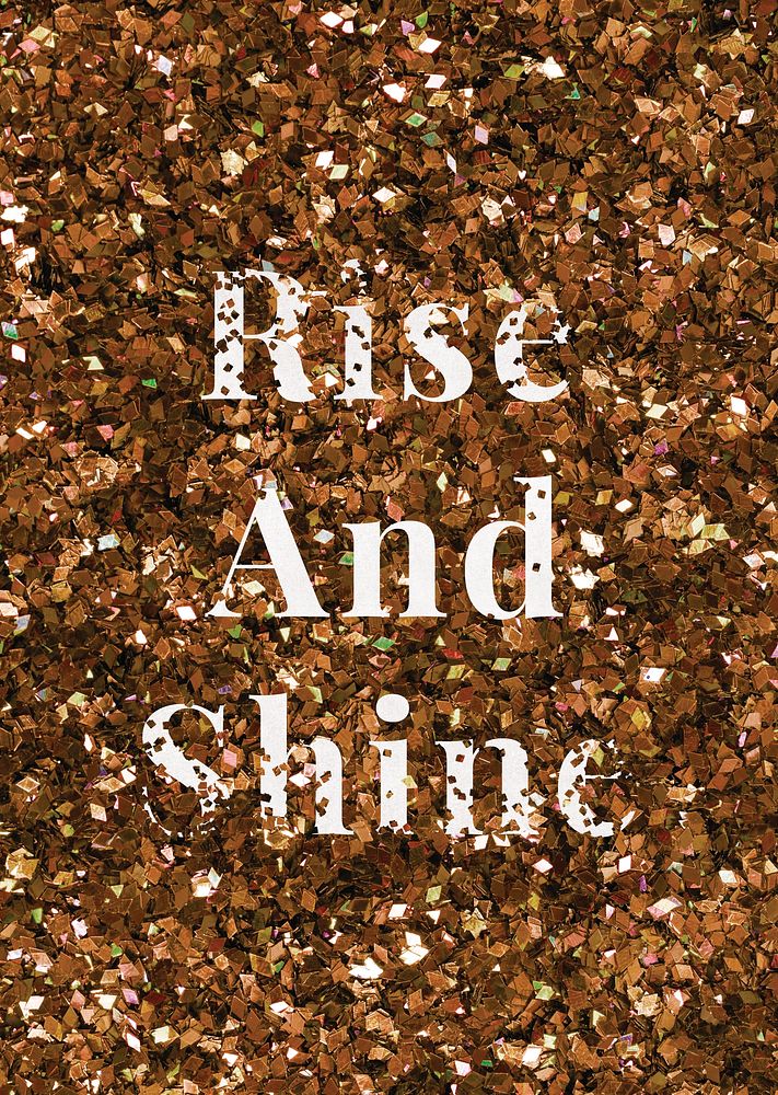 Psd rise and shine word typography 