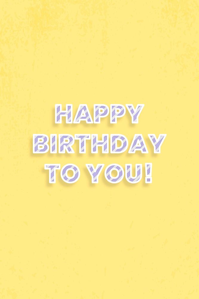 Happy birthday to you! candy cane font typography