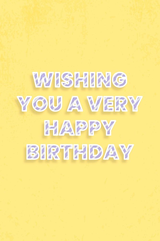 Birthday wish message diagonal cane pattern font text