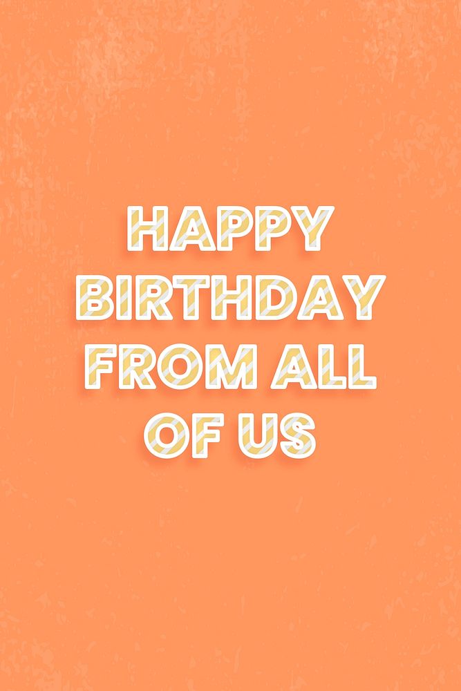 Happy birthday wish message diagonal stripe font typography