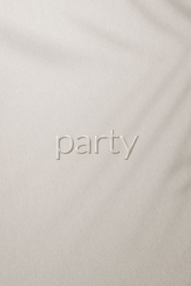 Word party embossed typography design