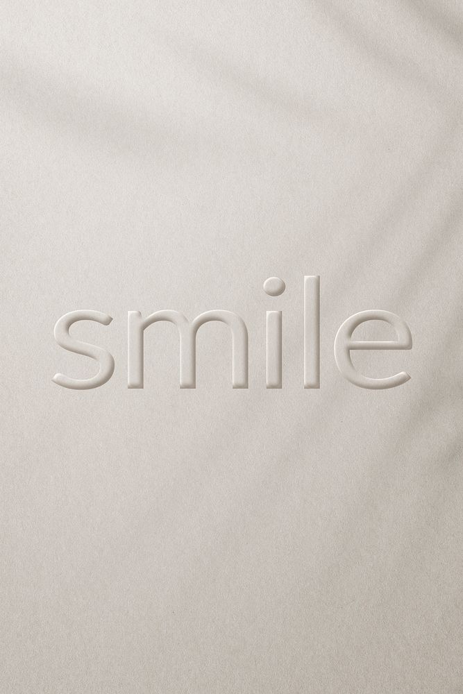 Smile word embossed typography design
