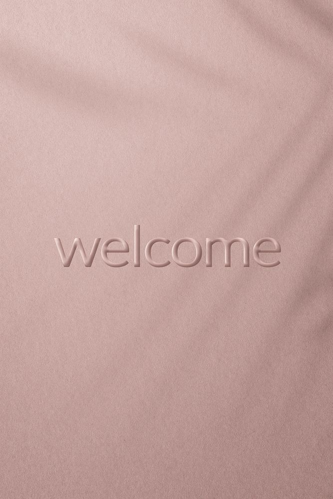 Word greeting welcome embossed typography design