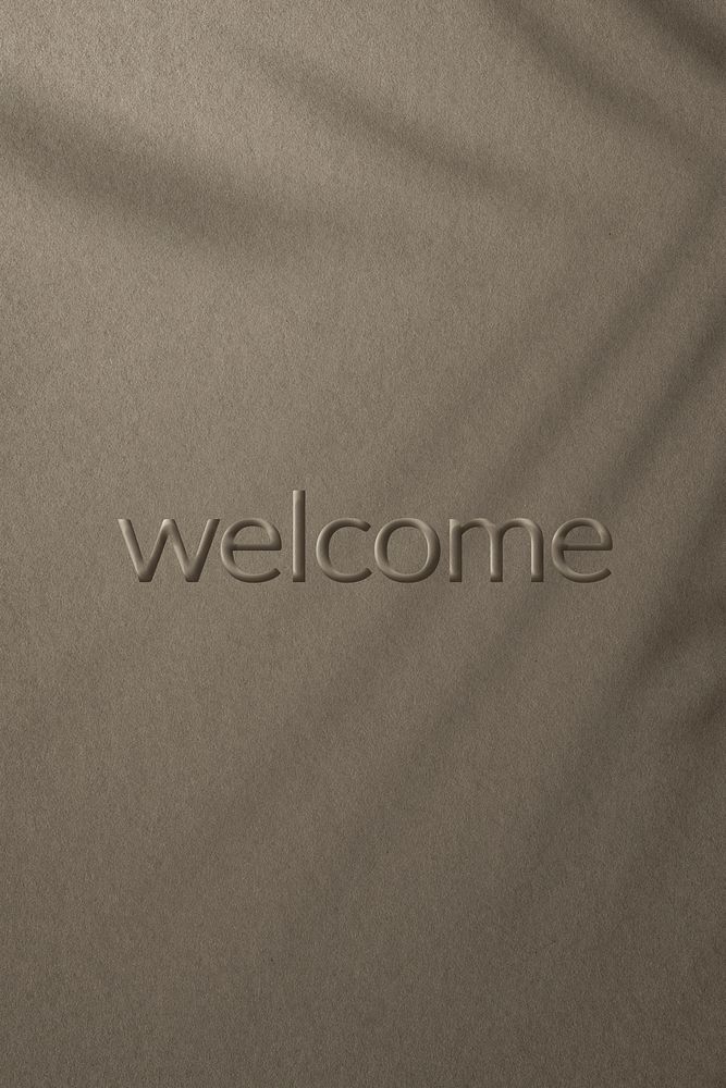 Word greeting welcome embossed typography design