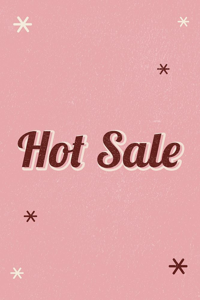 Hot Sale retro word typography on a pink background