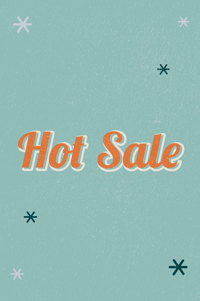 Hot Sale retro word typography on a green background