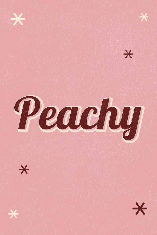 Peachy retro word typography on pink background