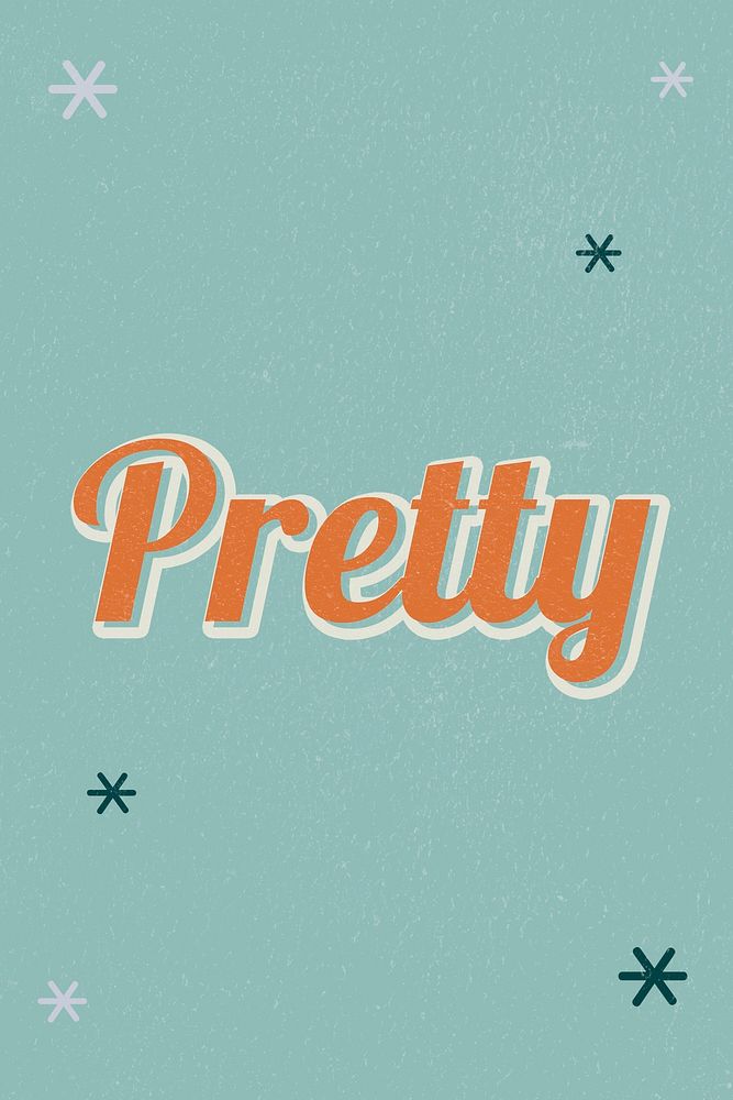 Pretty retro word typography on a green background