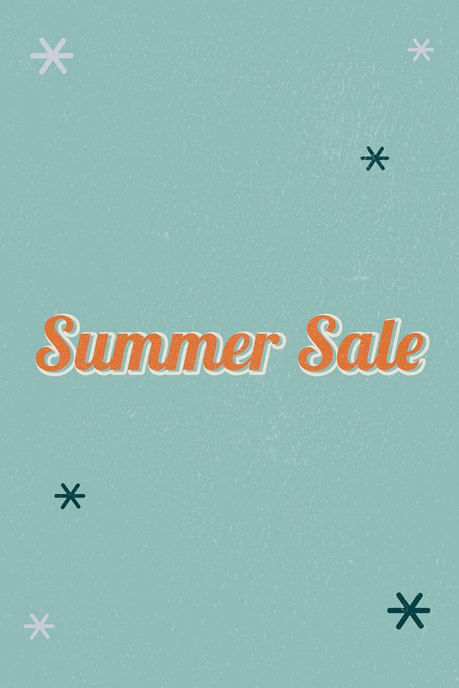 Summer Sale retro word typography on a green background
