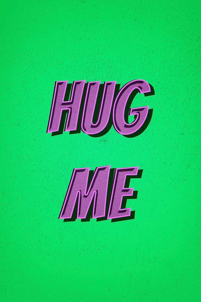 Hug me comic retro style typography