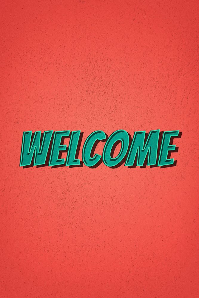Welcome word retro style typography