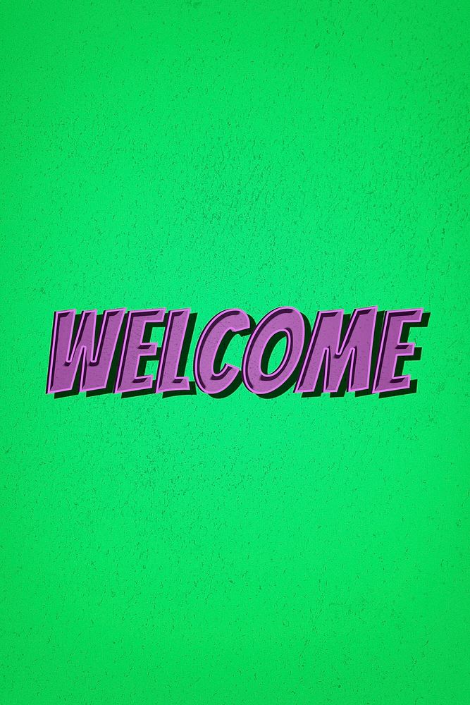 Welcome word retro style typography