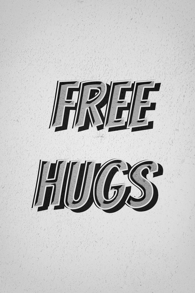 Free hugs retro style typography