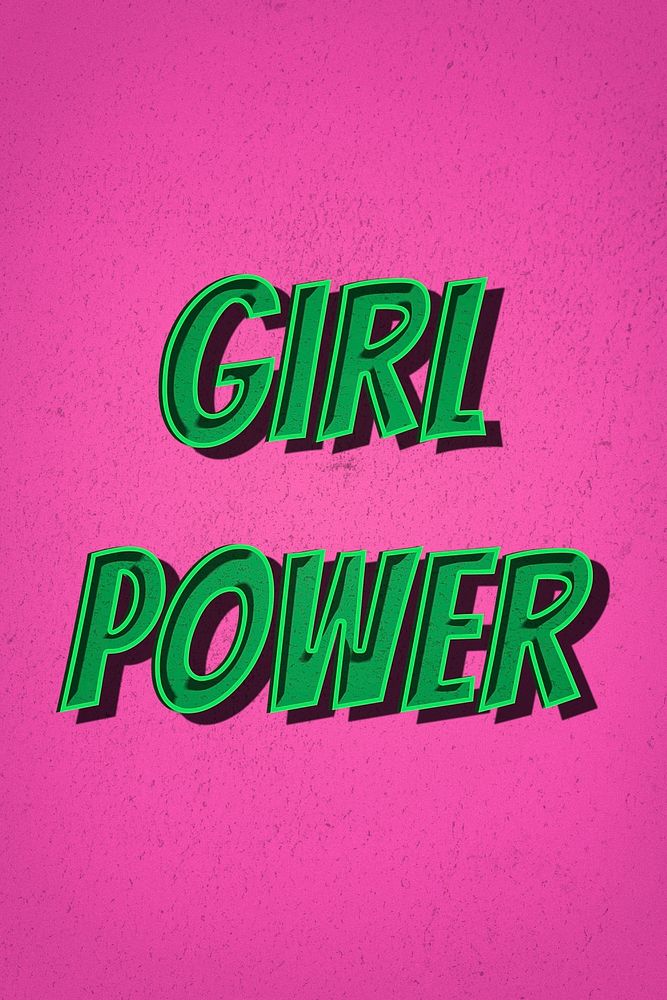 Girl power retro comic typography