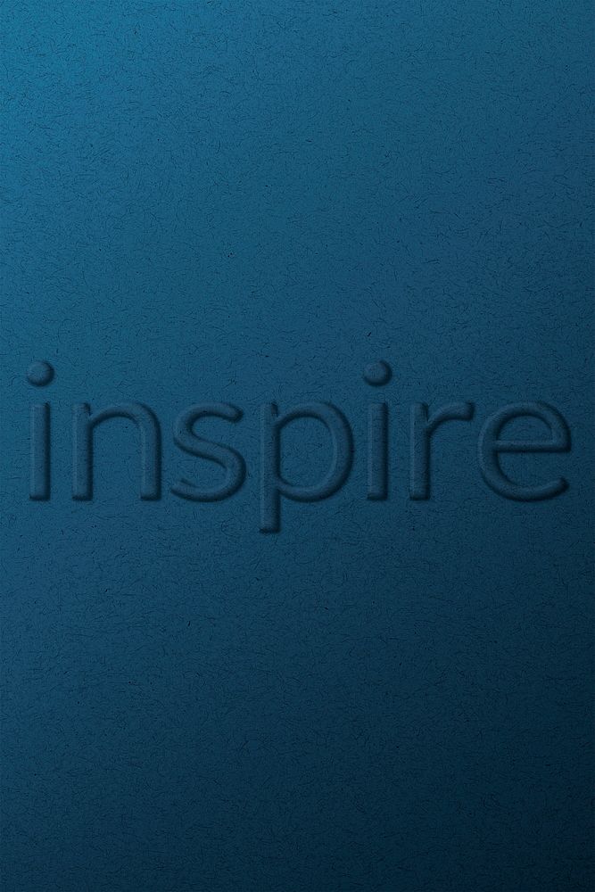 Word inspire embossed typography on paper texture