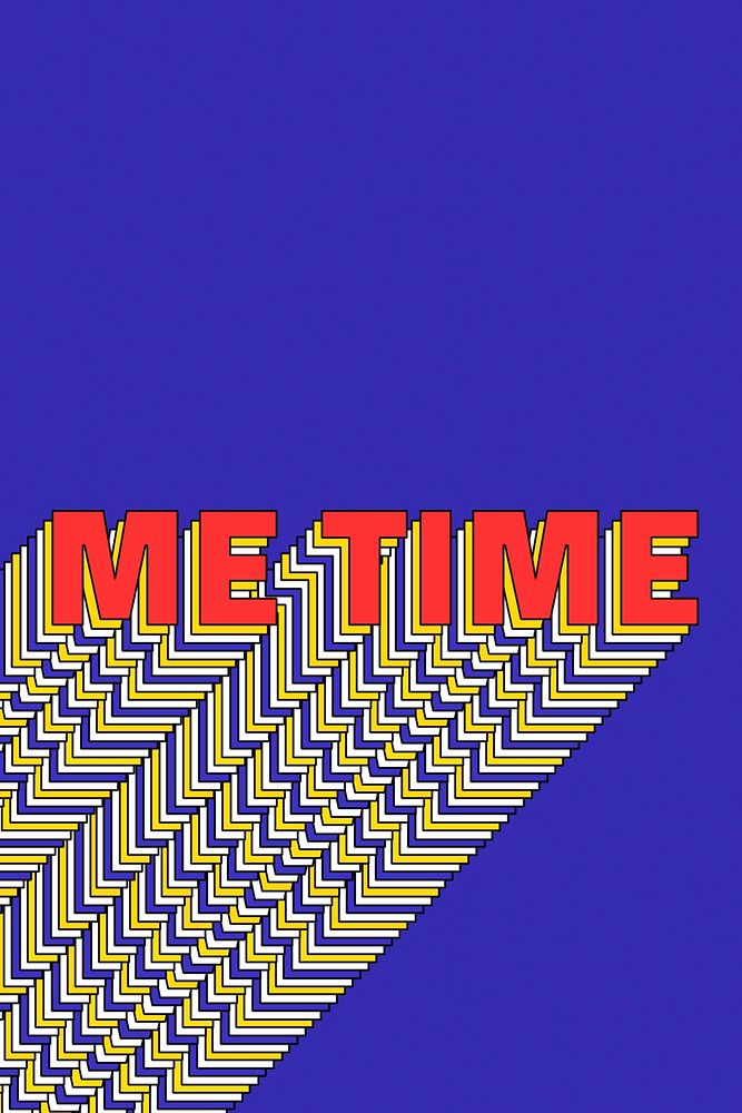 ME TIME layered word retro typography