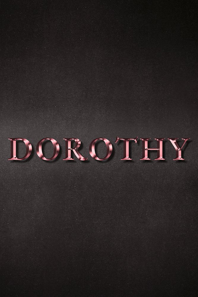 Dorothy typography in rose gold design element