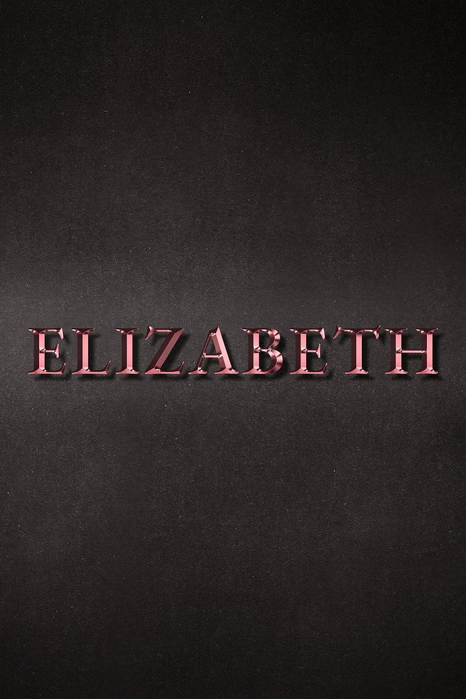 Elizabeth typography in metallic rose gold design element