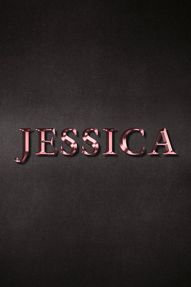 Jessica typography in rose gold design element