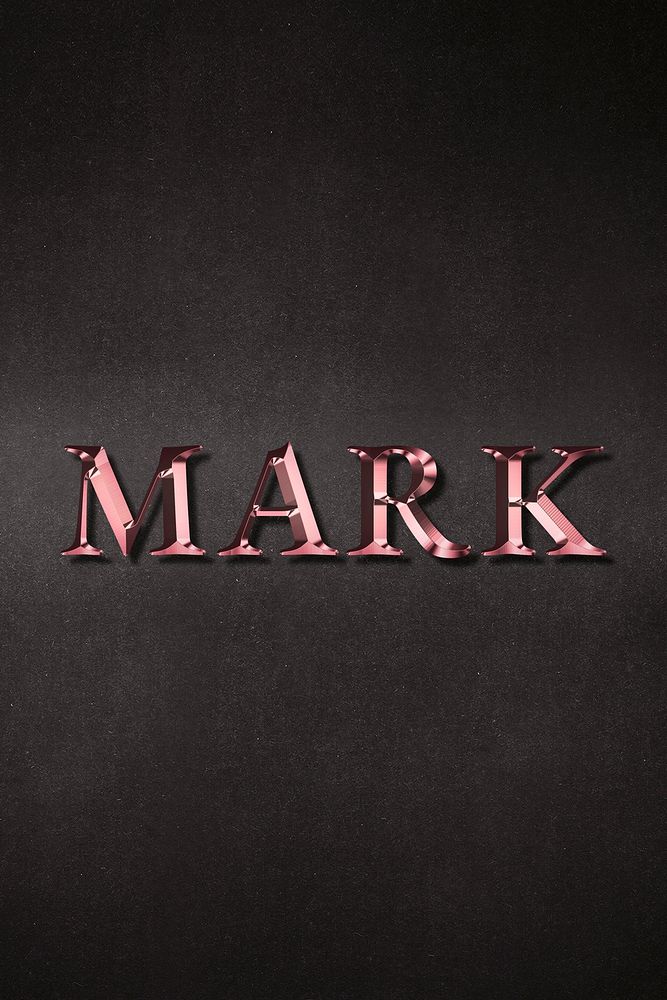 Mark typography in rose gold design element