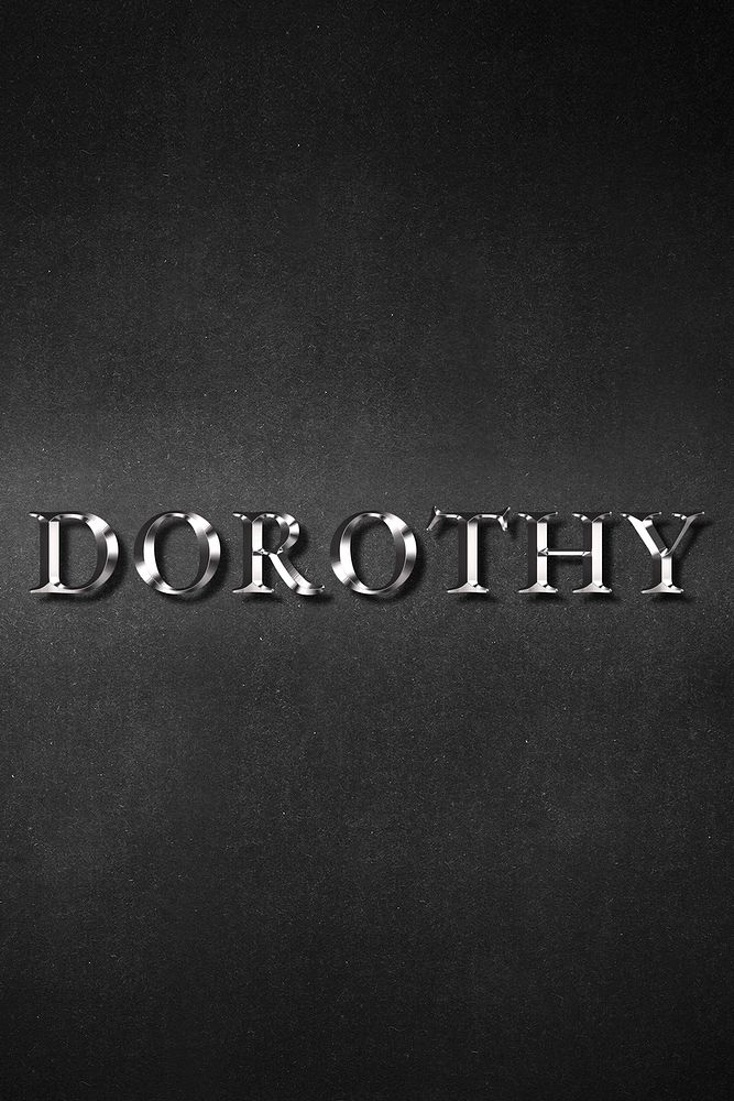Dorothy typography in silver metallic effect design element 